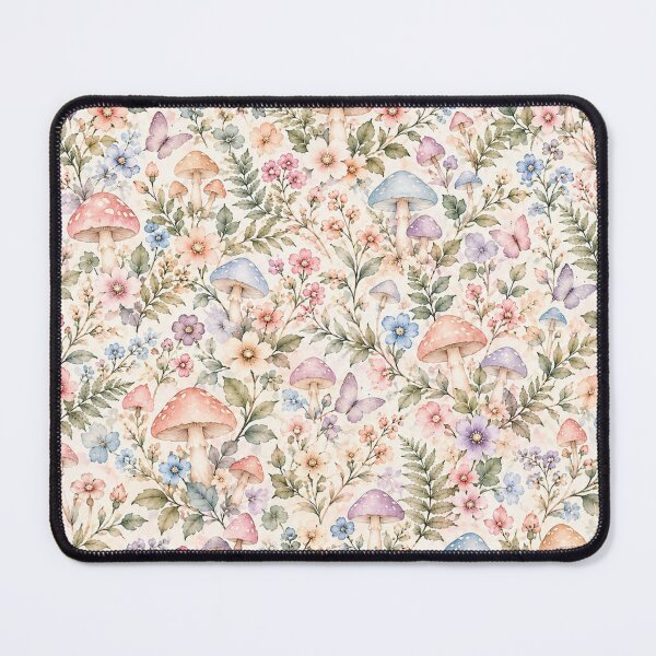 Item preview, Pastel Mushroom Garden – Enchanted Watercolor Woodland Pattern designed and sold by HO•Designs.