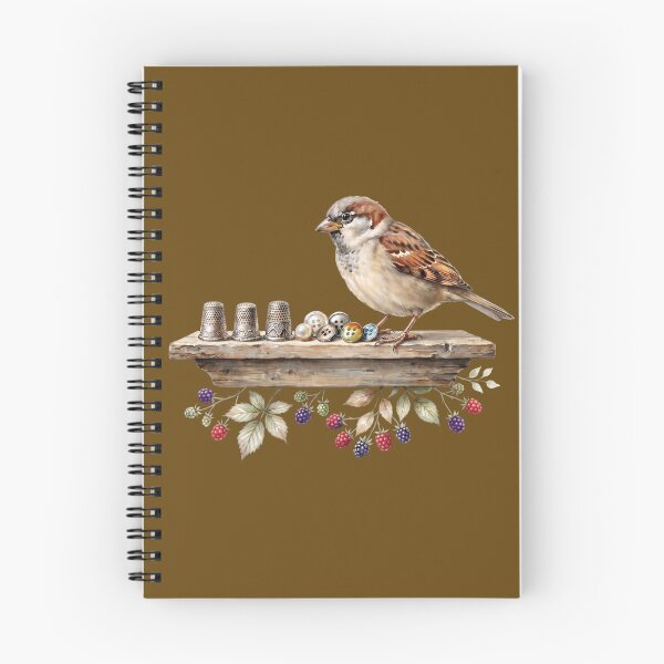 Item preview, Sparrow with Thimbles and Vintage Buttons designed and sold by Merli7.