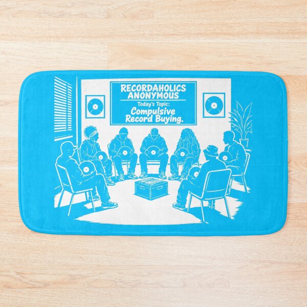 Item preview, Funny Recordaholic Anonymous Vinyl Addict Meeting Cartoon designed and sold by BASS-CULTURE.