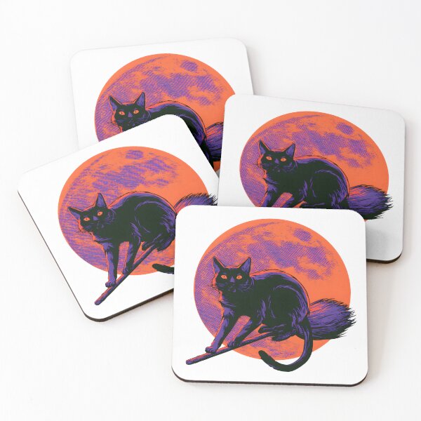 Item preview, Black Cat on a Witch Broom designed and sold by Purrista Studio.
