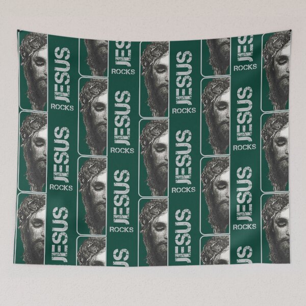 Artikelvorschau, Jesus Rocks Fitted V-Neck entworfen und verkauft von MeksApparell.