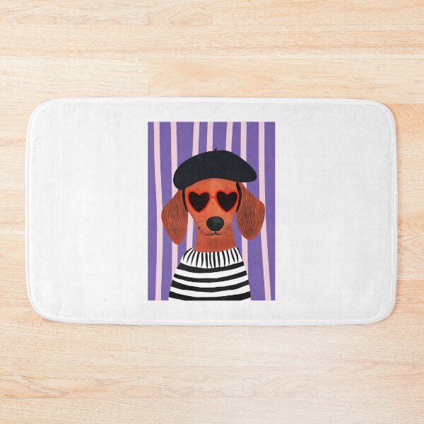 Item preview, Quirky French Dachshund with Heart Glasses and Beret designed and sold by Krasnovaovaova.