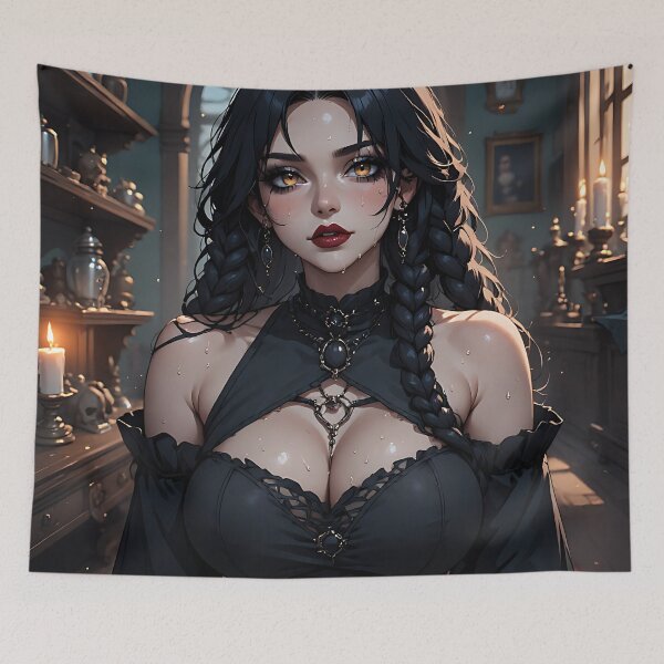 Item preview, Hot Halloween Anime Babe Goth Mommy Waifu Woman designed and sold by Your New Fixation.