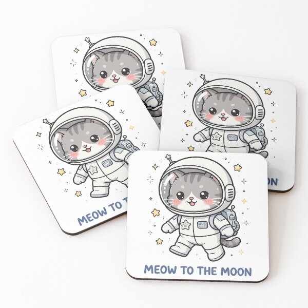 Item preview, Meow to the Moon - Funny Cat Astronaut Space Pun designed and sold by Visual Dept..