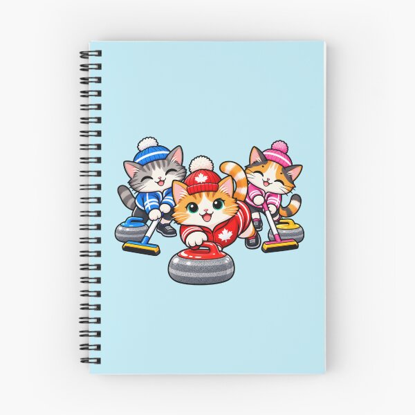 Item preview, Cute Curling Cats - Winter Sports Team designed and sold by Myra365Art.