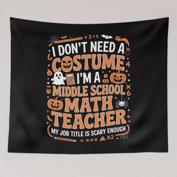 Item preview, Middle School Math Teacher Halloween Scary Job Title Costume Gift designed and sold by limanol.