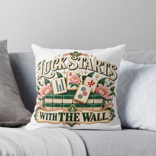 Item preview, Luck Starts With The Wall Mahjong designed and sold by Quirkloomstudio.