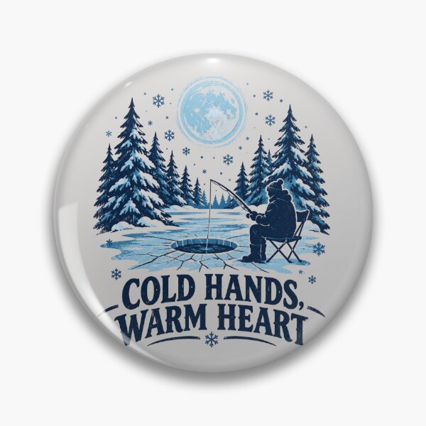 Item preview, Cold Hands Warm Heart, Winter ice Fishing tshirt designed and sold by MalwasBasket.