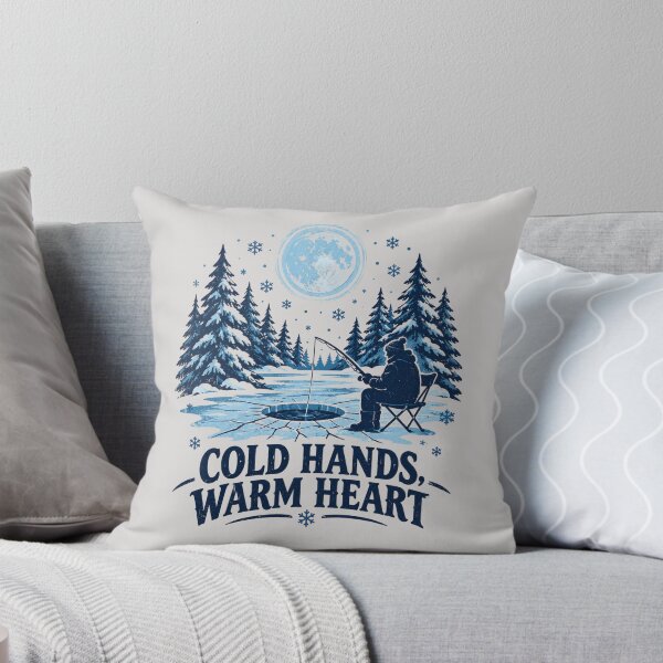 Item preview, Cold Hands Warm Heart, Winter ice Fishing tshirt designed and sold by MalwasBasket.