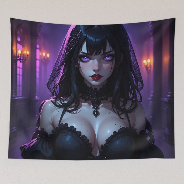 Item preview, Hot Halloween Anime Babe Goth Mommy Waifu Woman designed and sold by Your New Fixation.