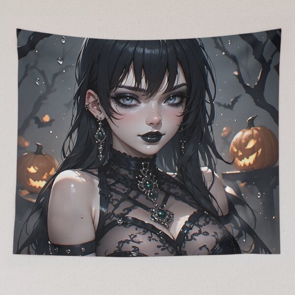 Item preview, Hot Halloween Anime Babe Goth Mommy Waifu Woman designed and sold by Your New Fixation.