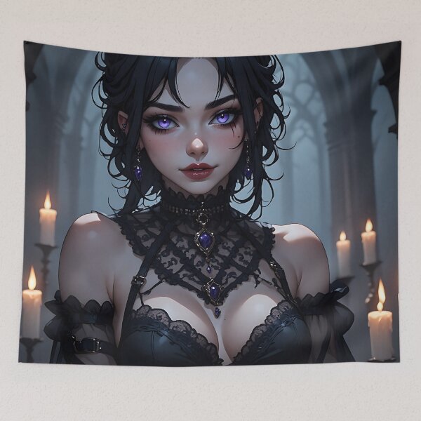 Item preview, Hot Halloween Anime Babe Goth Mommy Waifu Woman designed and sold by Your New Fixation.