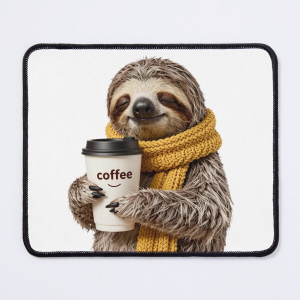Item preview, Cute Lazy Sloth Hugging Coffee Cup Morning Mood designed and sold by CorgiCoffeeHub.