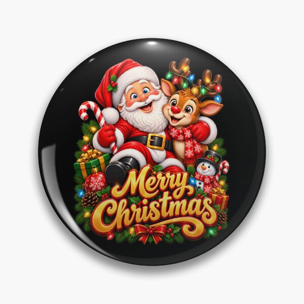 Item preview, Santa Claus And Cute Reindeer Merry Christmas Art designed and sold by DailySparks.