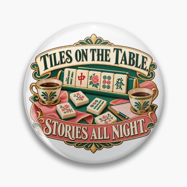 Item preview, Tiles on the Table Mahjong Game Night designed and sold by Quirkloomstudio.