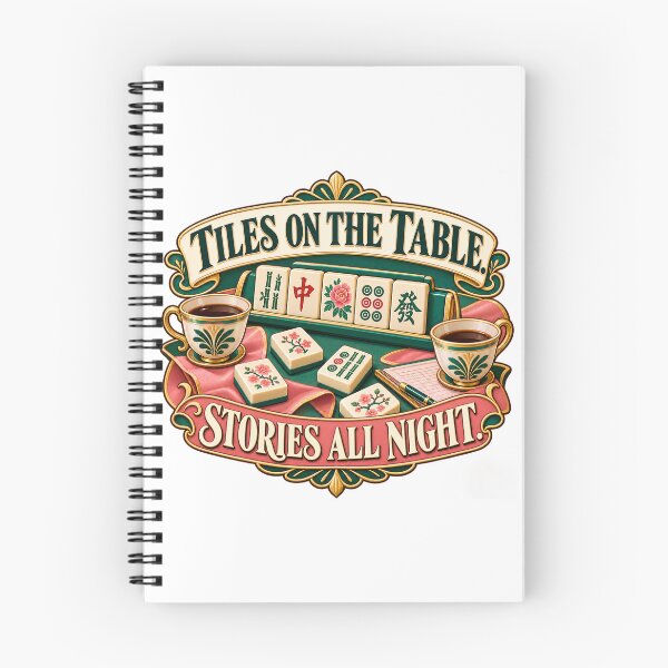 Item preview, Tiles on the Table Mahjong Game Night designed and sold by Quirkloomstudio.