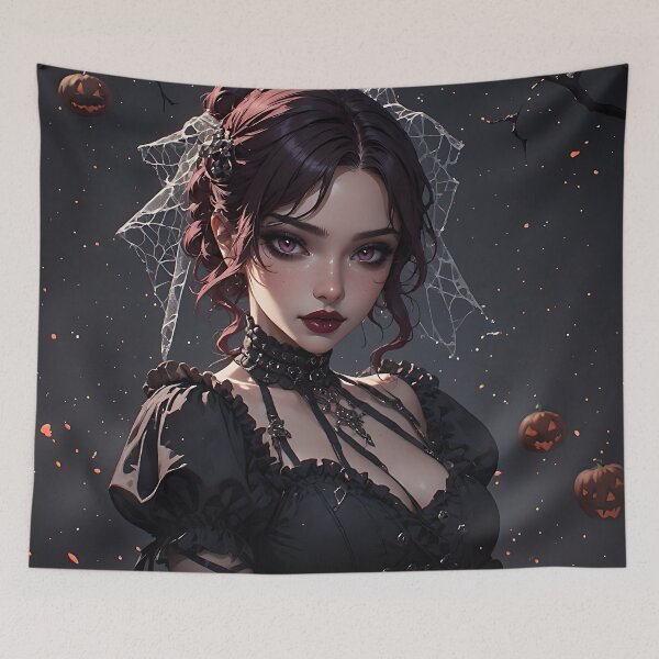 Item preview, Hot Halloween Anime Babe Goth Mommy Waifu Woman designed and sold by Your New Fixation.