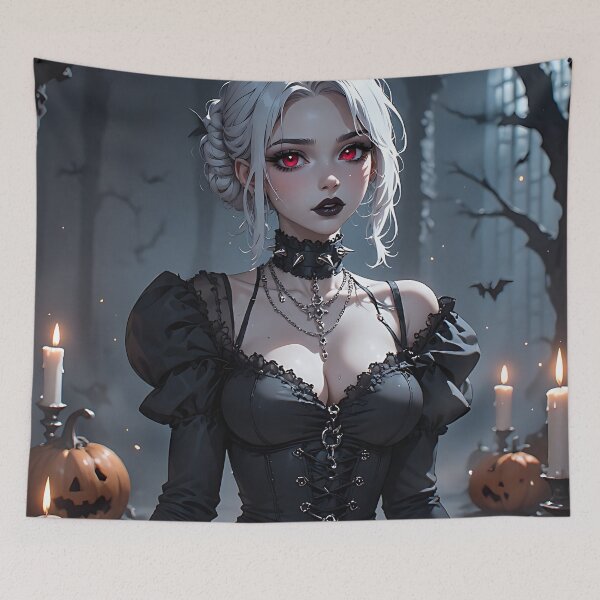Item preview, Hot Halloween Anime Babe Goth Mommy Waifu Woman designed and sold by Your New Fixation.