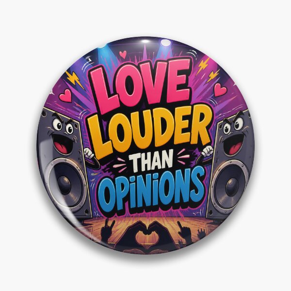 Item preview, Love Louder Than Opinions Retro Concert Sticker, Rock Music Speaker Graphic designed and sold by NotSoSubtleRosiePeas.