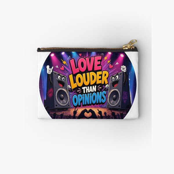 Item preview, Love Louder Than Opinions Retro Concert Sticker, Rock Music Speaker Graphic designed and sold by NotSoSubtleRosiePeas.