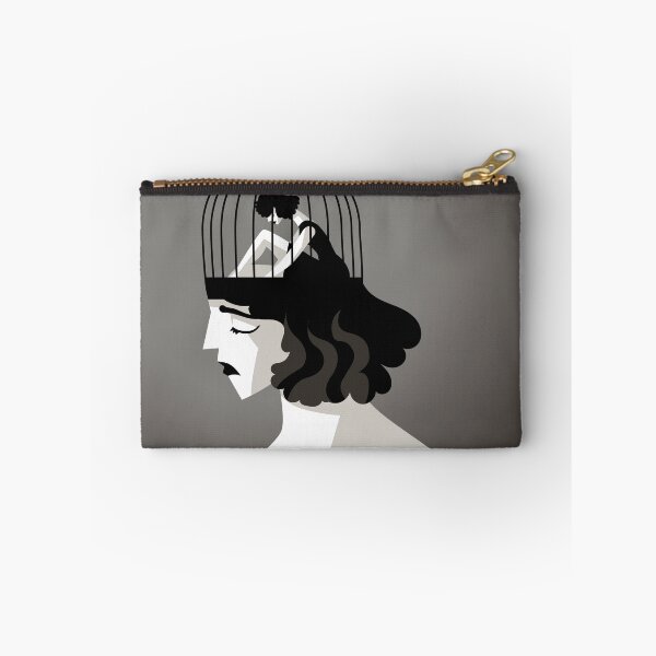 Item preview, lonely woman with a cage-shaped head containing a smaller woman trapped inside designed and sold by matintheworld ( delcarmat ).