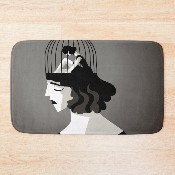 Item preview, lonely woman with a cage-shaped head containing a smaller woman trapped inside designed and sold by matintheworld ( delcarmat ).