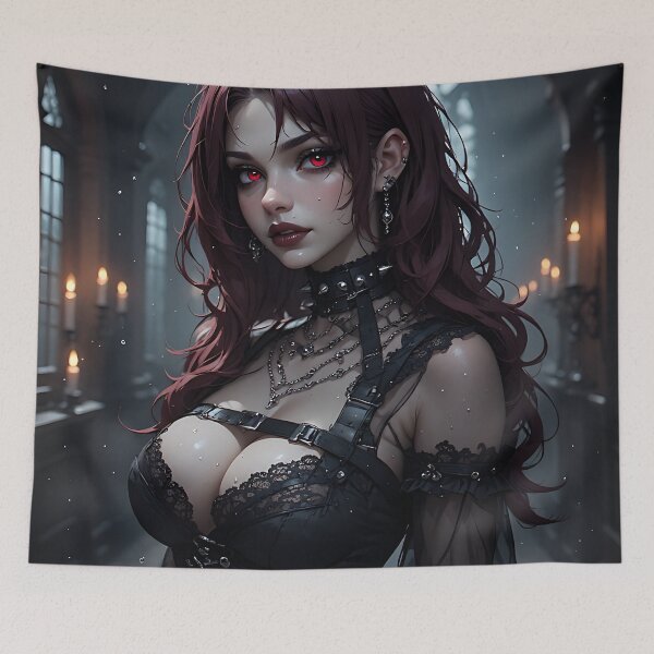 Item preview, Hot Halloween Anime Babe Goth Mommy Waifu Woman designed and sold by Your New Fixation.