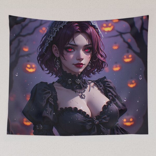 Item preview, Hot Halloween Anime Babe Goth Mommy Waifu Woman designed and sold by Your New Fixation.