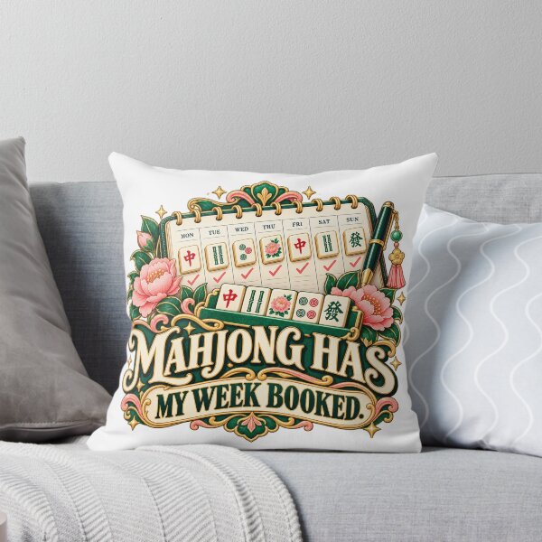 Item preview, Mahjong Has My Week Booked Humor designed and sold by Quirkloomstudio.