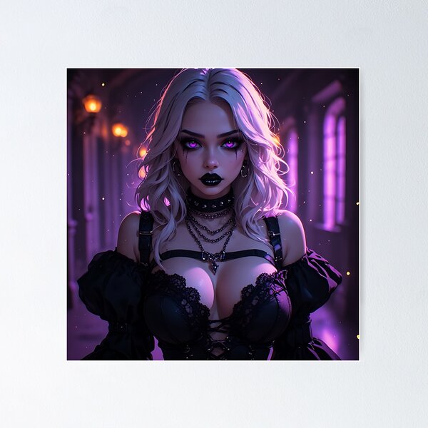 Item preview, Hot Halloween Anime Babe Goth Mommy Waifu Woman designed and sold by Your New Fixation.
