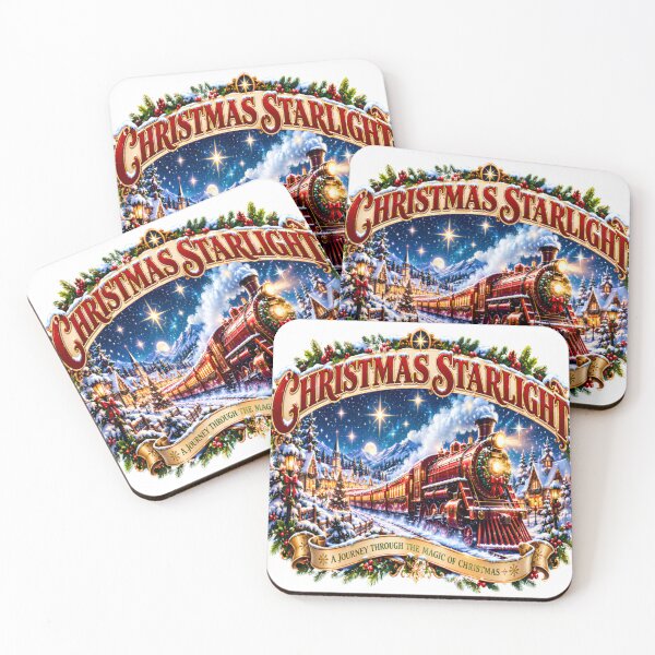 Item preview, Christmas Train Vintage Christmas Starlight – Winter Holiday Design designed and sold by DigiArt8Design.