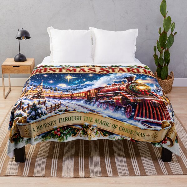 Item preview, Christmas Train Vintage Christmas Starlight – Winter Holiday Design designed and sold by DigiArt8Design.