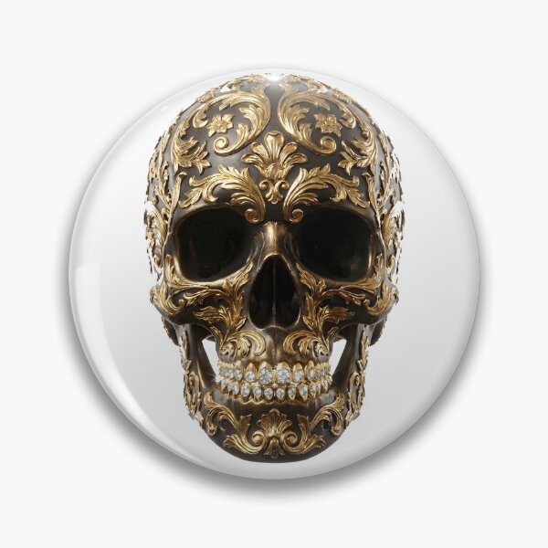 Item preview, Baroque Gold Filigree Skull Elegant Luxury Macabre 3D designed and sold by WorldShop17.