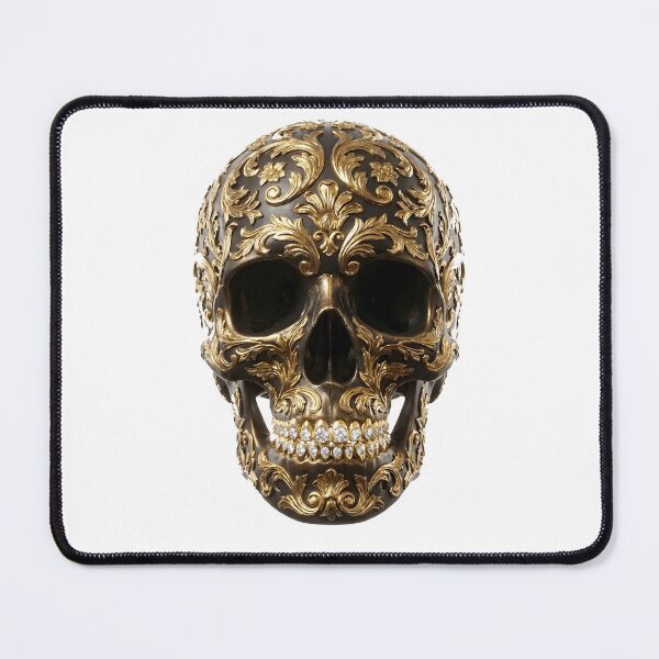 Item preview, Baroque Gold Filigree Skull Elegant Luxury Macabre 3D designed and sold by WorldShop17.
