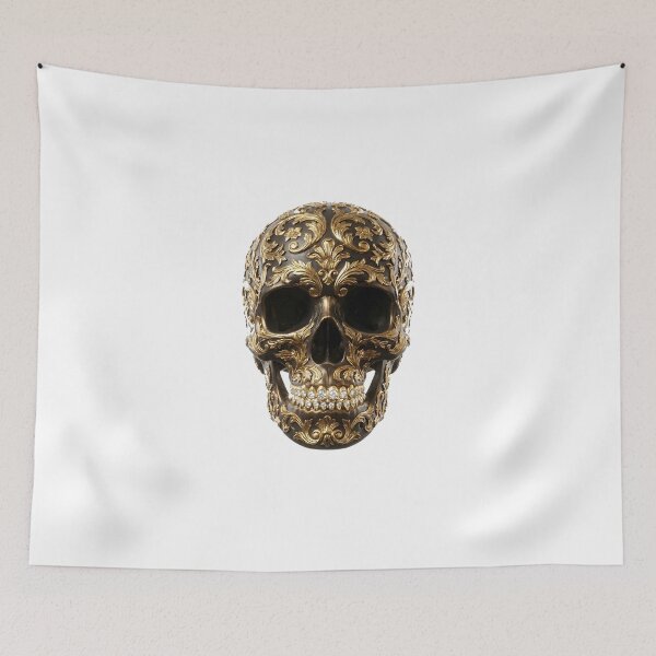 Item preview, Baroque Gold Filigree Skull Elegant Luxury Macabre 3D designed and sold by WorldShop17.