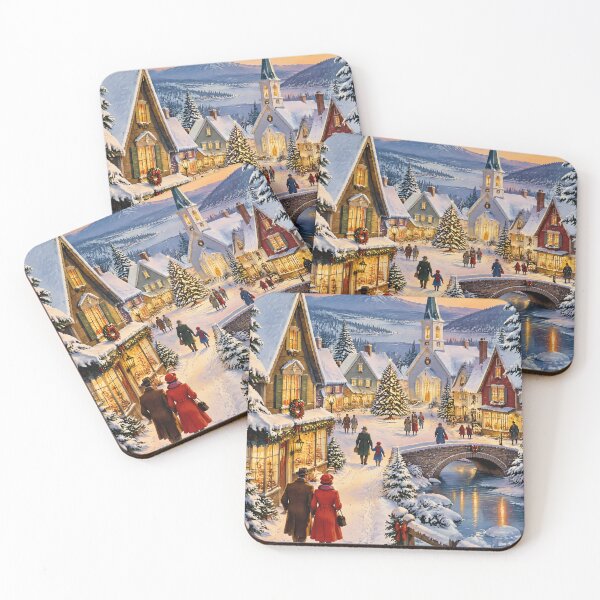 Item preview, Vintage Winter Village Christmas Scene designed and sold by wobblyfrogs.