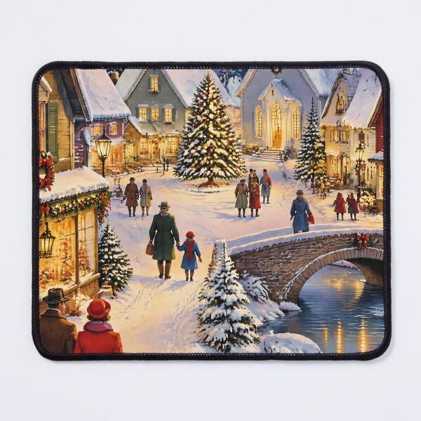 Item preview, Vintage Winter Village Christmas Scene designed and sold by wobblyfrogs.