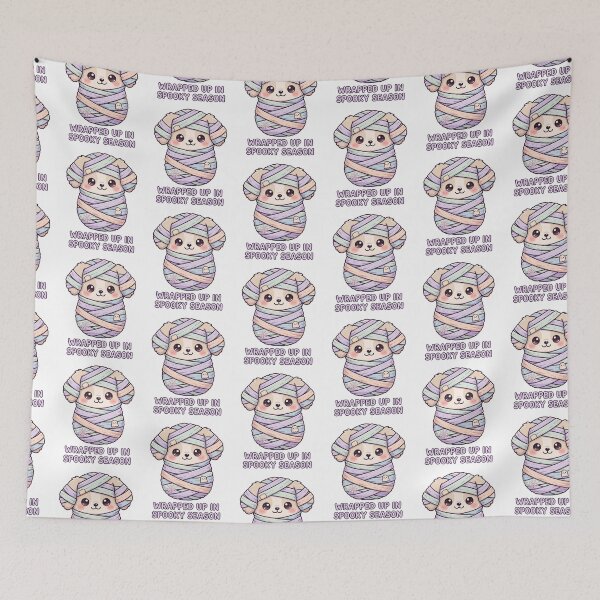 Item preview, Wrapped Up in Spooky Season - Mummy Puppy Halloween designed and sold by Visual Dept..