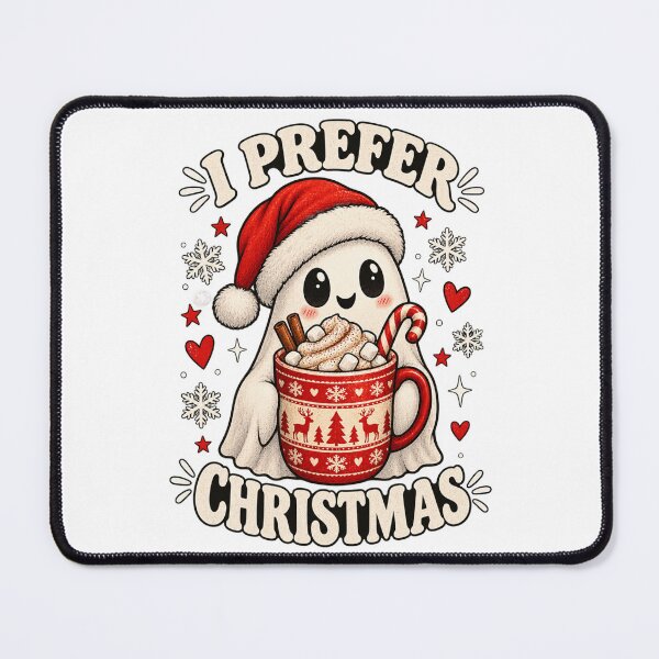 Item preview, I Prefer Christmas Cute Ghost Hot Cocoa Santa Hat Holiday designed and sold by DijaMar.