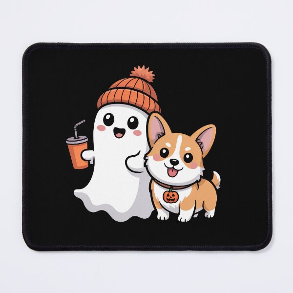 Item preview, Cute Ghost Drinking Coffee With Corgi Dog Halloween Season designed and sold by limanol.