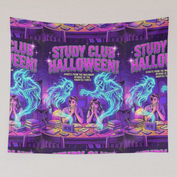 Item preview, Retro Ghost Halloween Synthwave Aesthetic Vintage Horror Movie Image Comic Book Style | STUDY CLUB HALLOWEEN. designed and sold by Giulivo Store Graphic.