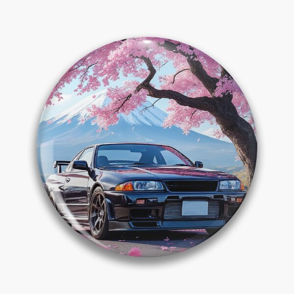 Item preview, Skyline GTR R32 JDM Car | Black R32 Sakura Cherry Blossoms Mount Fuji designed and sold by RCStoreUy.