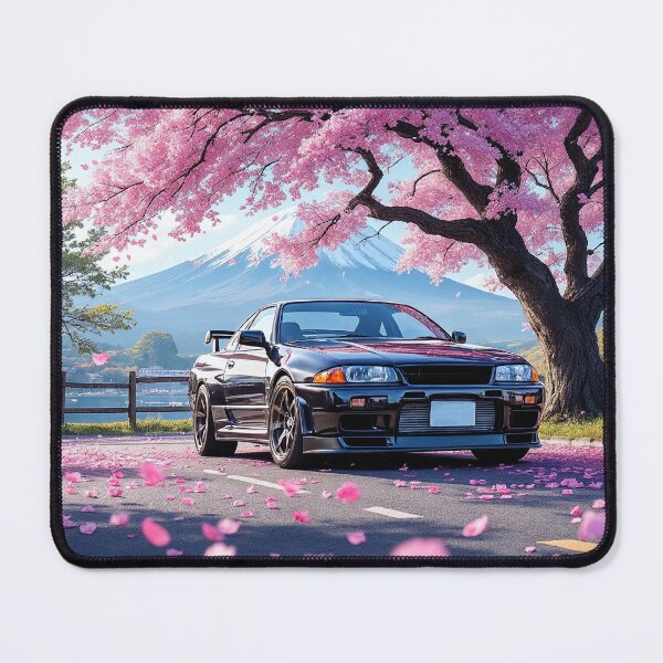 Artikelvorschau, Skyline GTR R32 JDM | Schwarzer R32 Sakura Kirschblüten am Berg Fuji entworfen und verkauft von RCStoreUy.