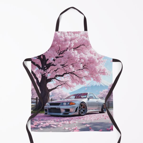 Artikelvorschau, Skyline GTR R33 JDM | Silberner R33 Sakura-Kirschblüten-Motiv am Fuji entworfen und verkauft von RCStoreUy.