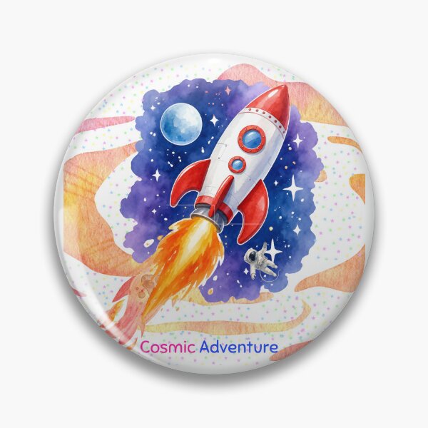 Item preview, Watercolor Rocket Ship designed and sold by Kuevitaglowshop.