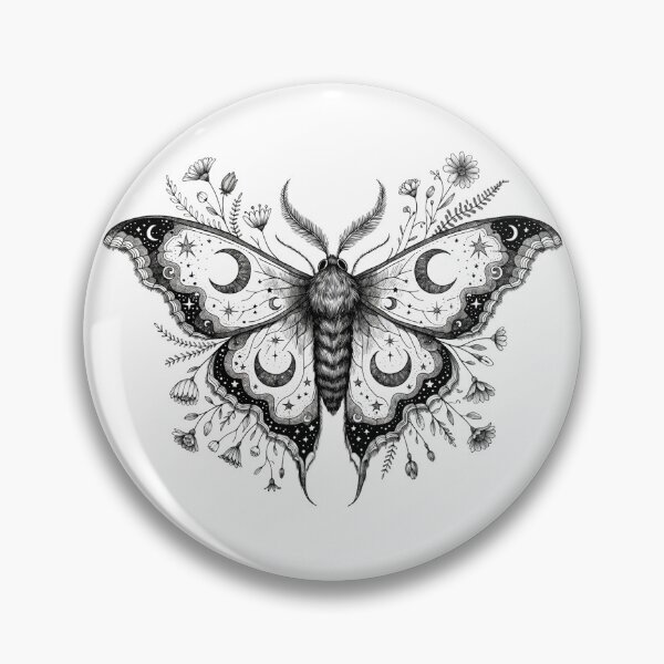 Item preview, Mystical Moth Celestial Botanical Vintage Engraving designed and sold by LenNo9881.