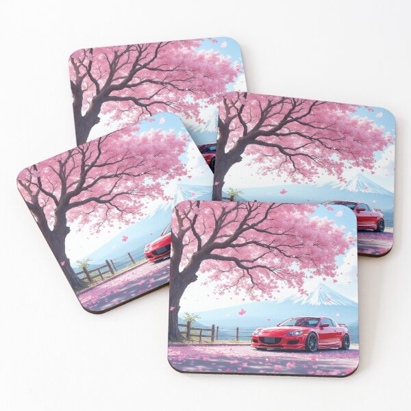 Item preview, Mazda RX8 JDM Rotary Car | Red RX-8 Sakura Cherry Blossoms Mount Fuji designed and sold by RCStoreUy.