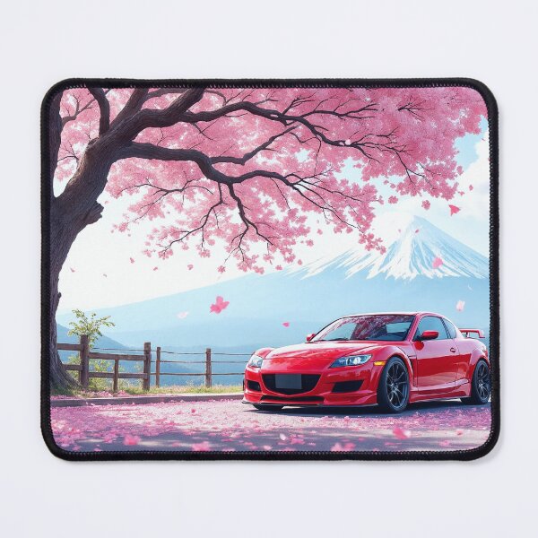 Item preview, Mazda RX8 JDM Rotary Car | Red RX-8 Sakura Cherry Blossoms Mount Fuji designed and sold by RCStoreUy.