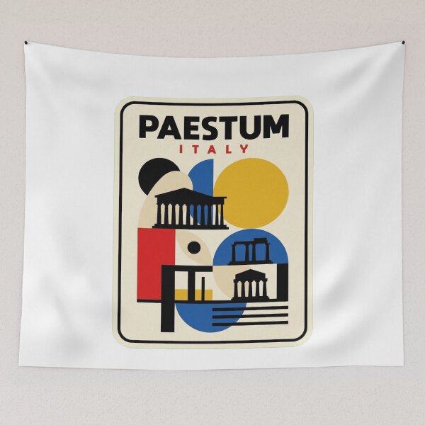 Item preview, Retro Paestum Bauhaus Geometric Skyline designed and sold by k3rstman1.