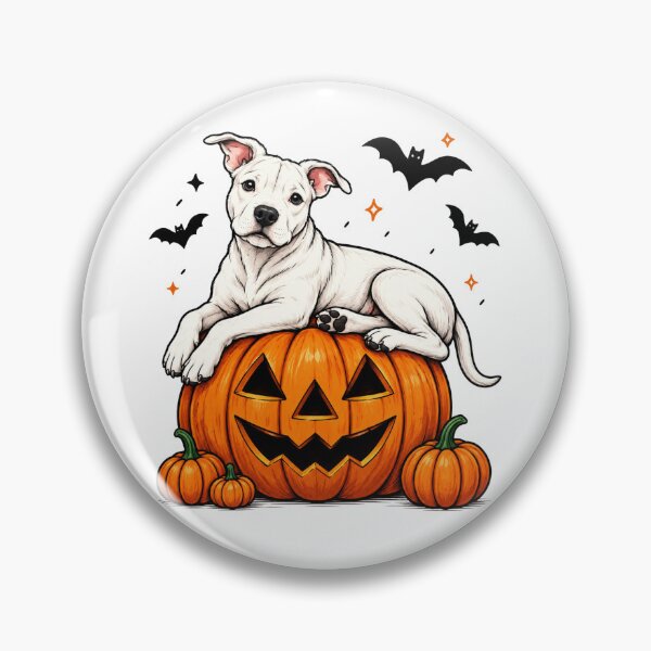 Item preview, Cute White Puppy Resting On Pumpkins Halloween designed and sold by Moizento.